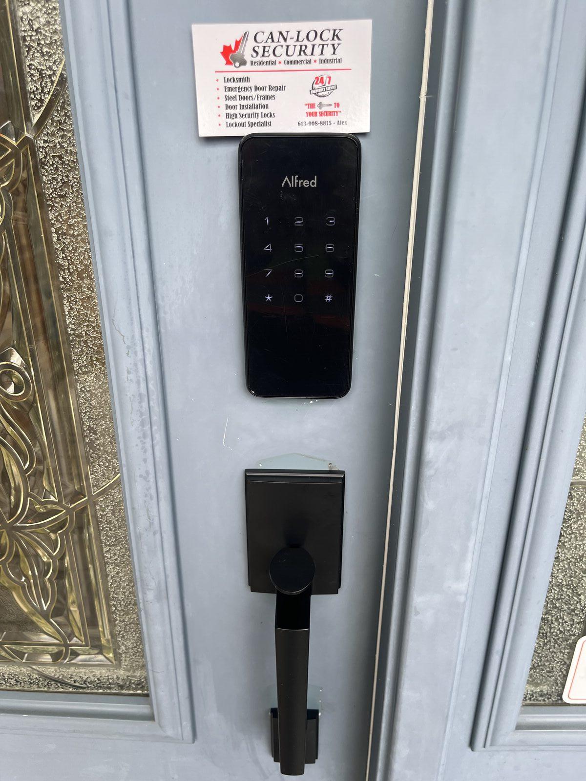 Glass door hardware after on-site service