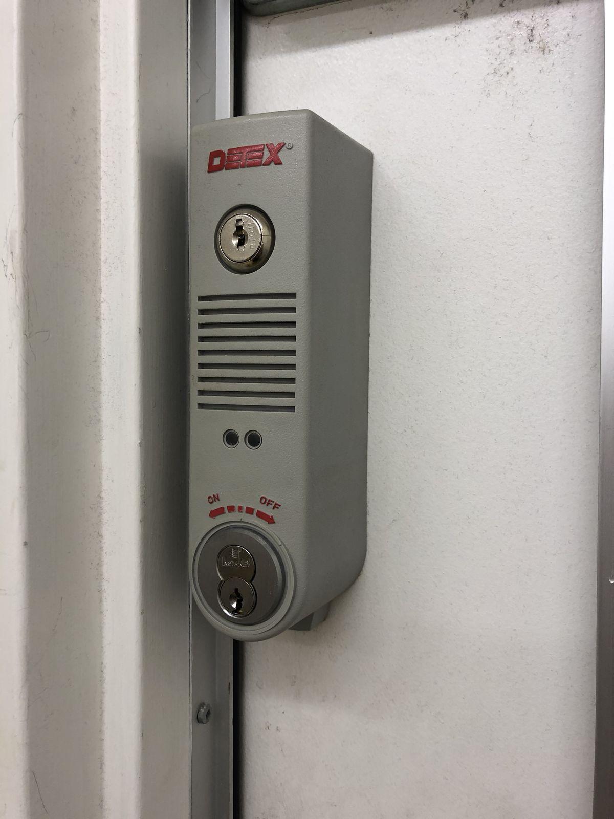 Panic Bar & Exit Devices in Centretown. Detex exit device installed on a commercial door for emergency egress