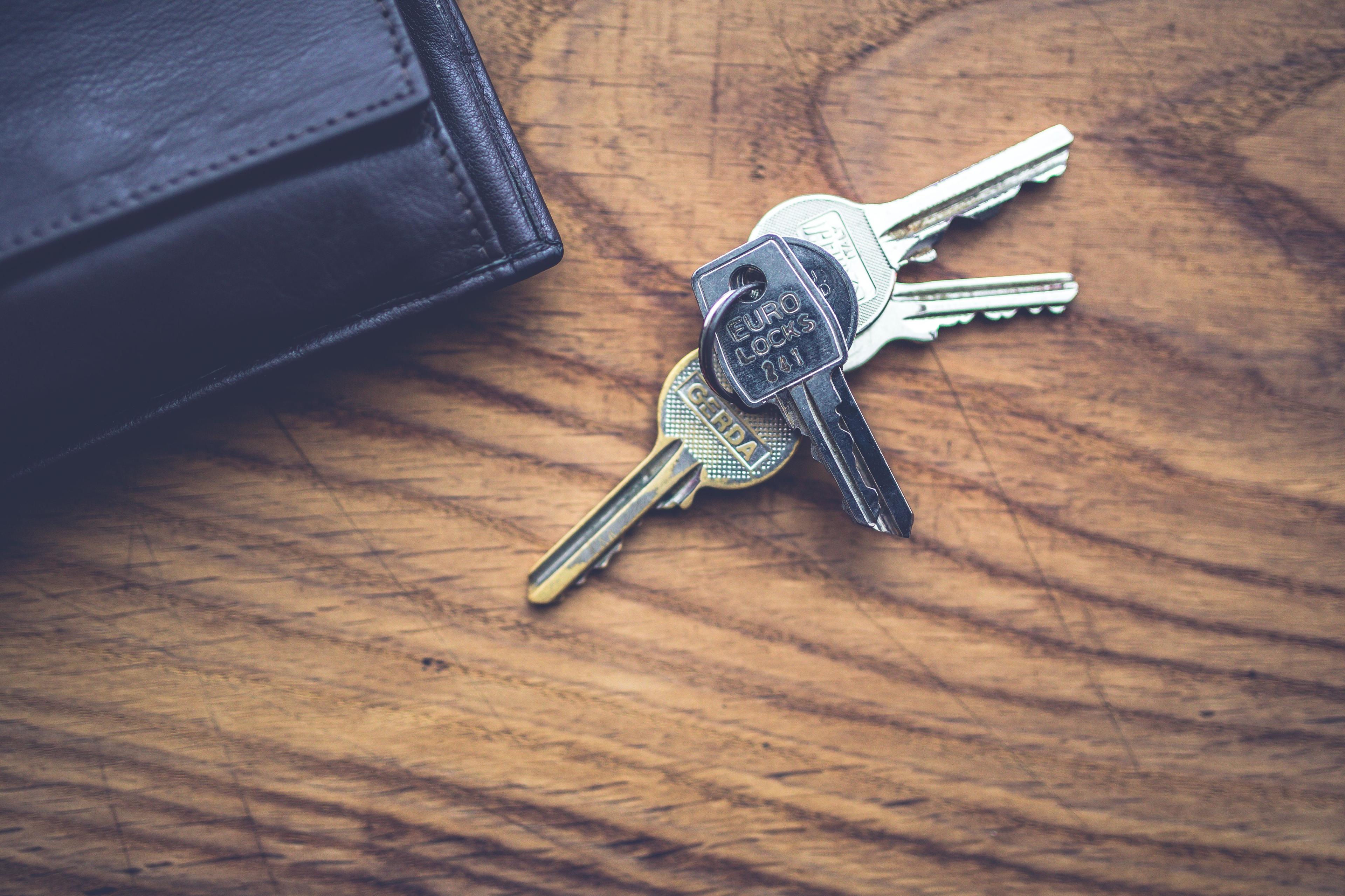 House keys on a table