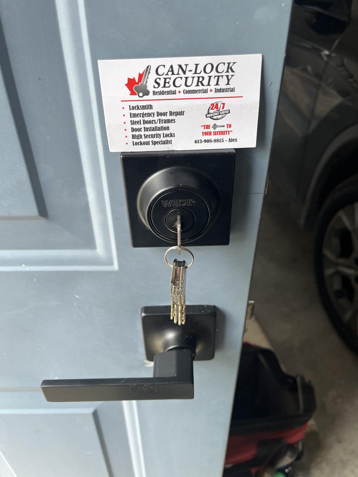 Can-Lock Security field work — locks, hardware, and door service